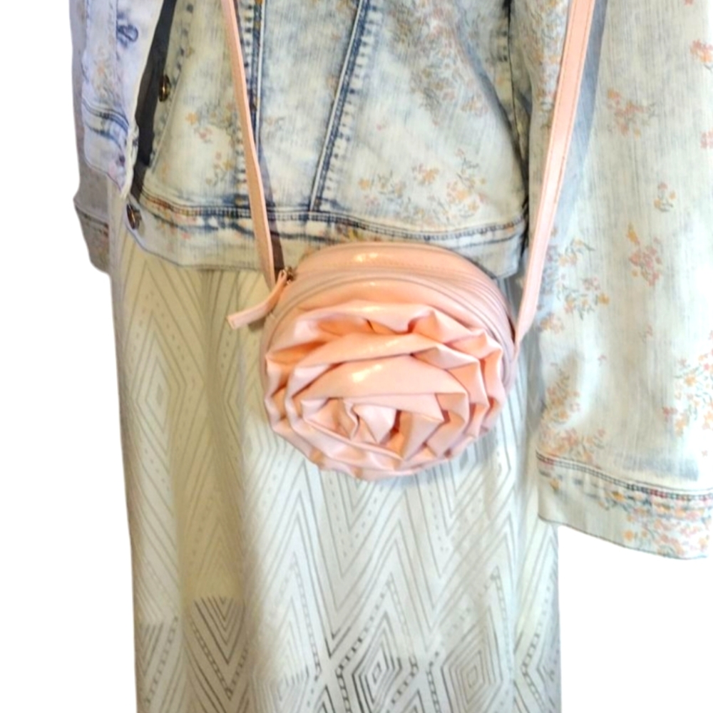 Vintage Fashion Express Pink Rose Crossbody Bag